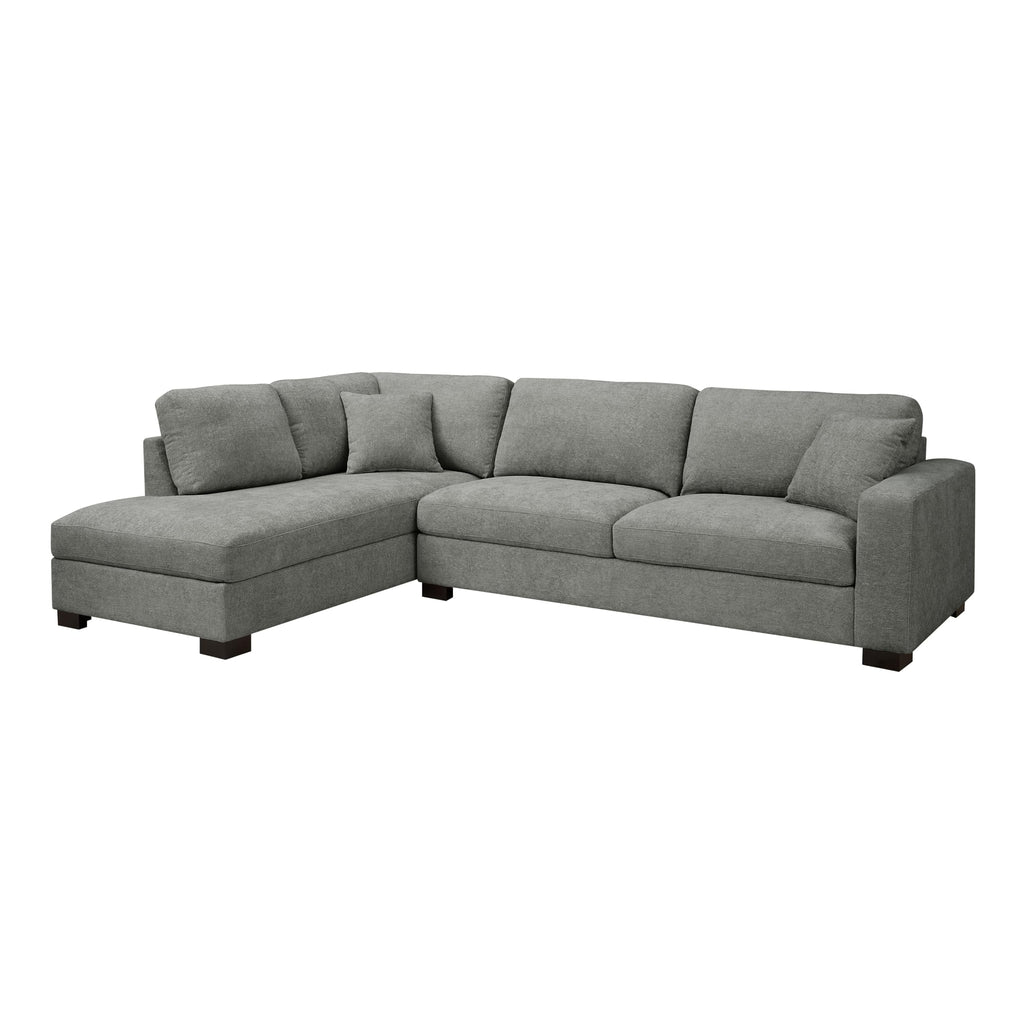 Large Corner Sofa, Left or Right Hand Corner Sofa, Couch in Upholstered Teddy Jumbo Cord or Chenille Fabric, L Shaped Sofas with Optional Footstool (Sage Green Chenille, Left Hand Facing)