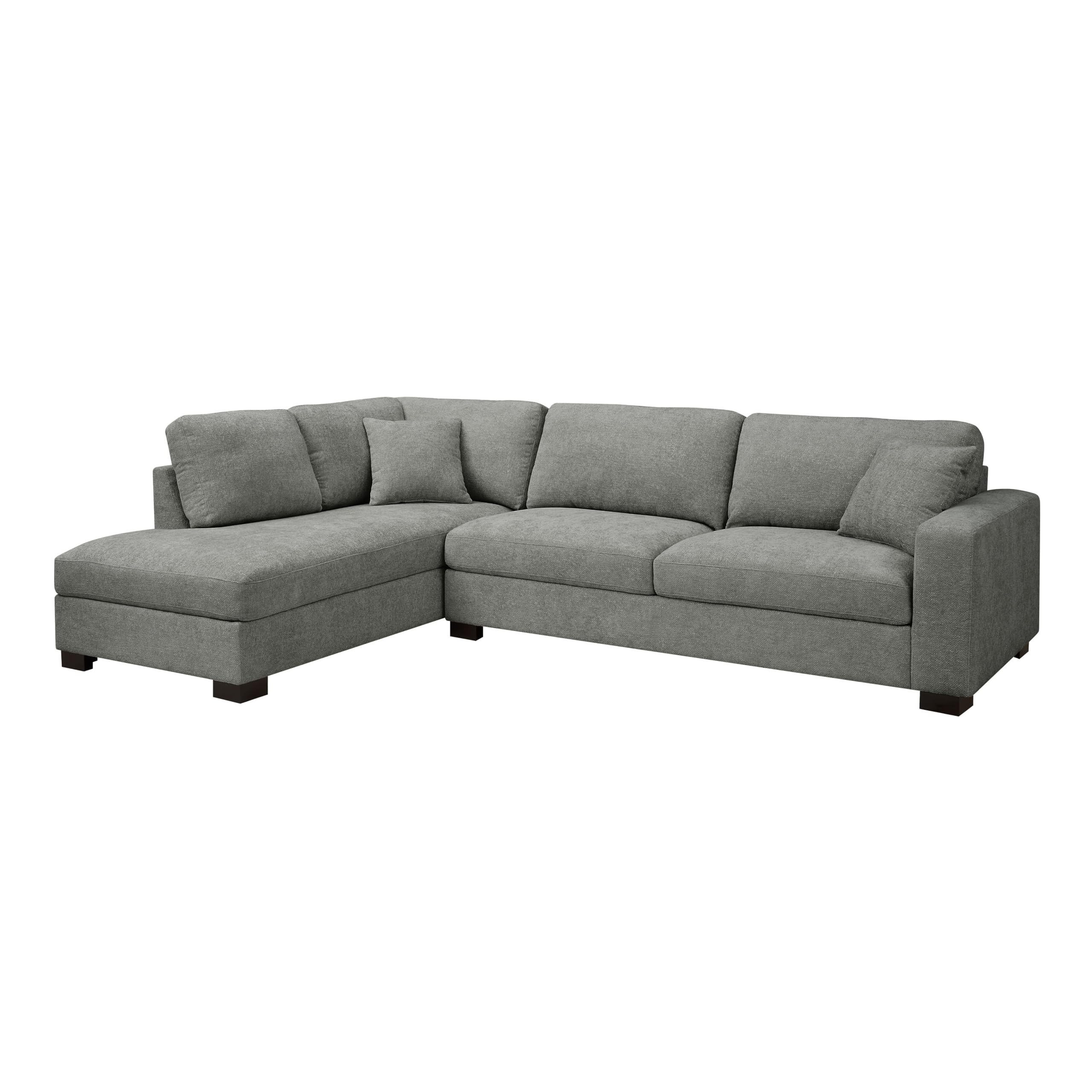Large Corner Sofa, Left or Right Hand Corner Sofa, Couch in Upholstered Teddy Jumbo Cord or Chenille Fabric, L Shaped Sofas with Optional Footstool (Sage Green Chenille, Left Hand Facing)