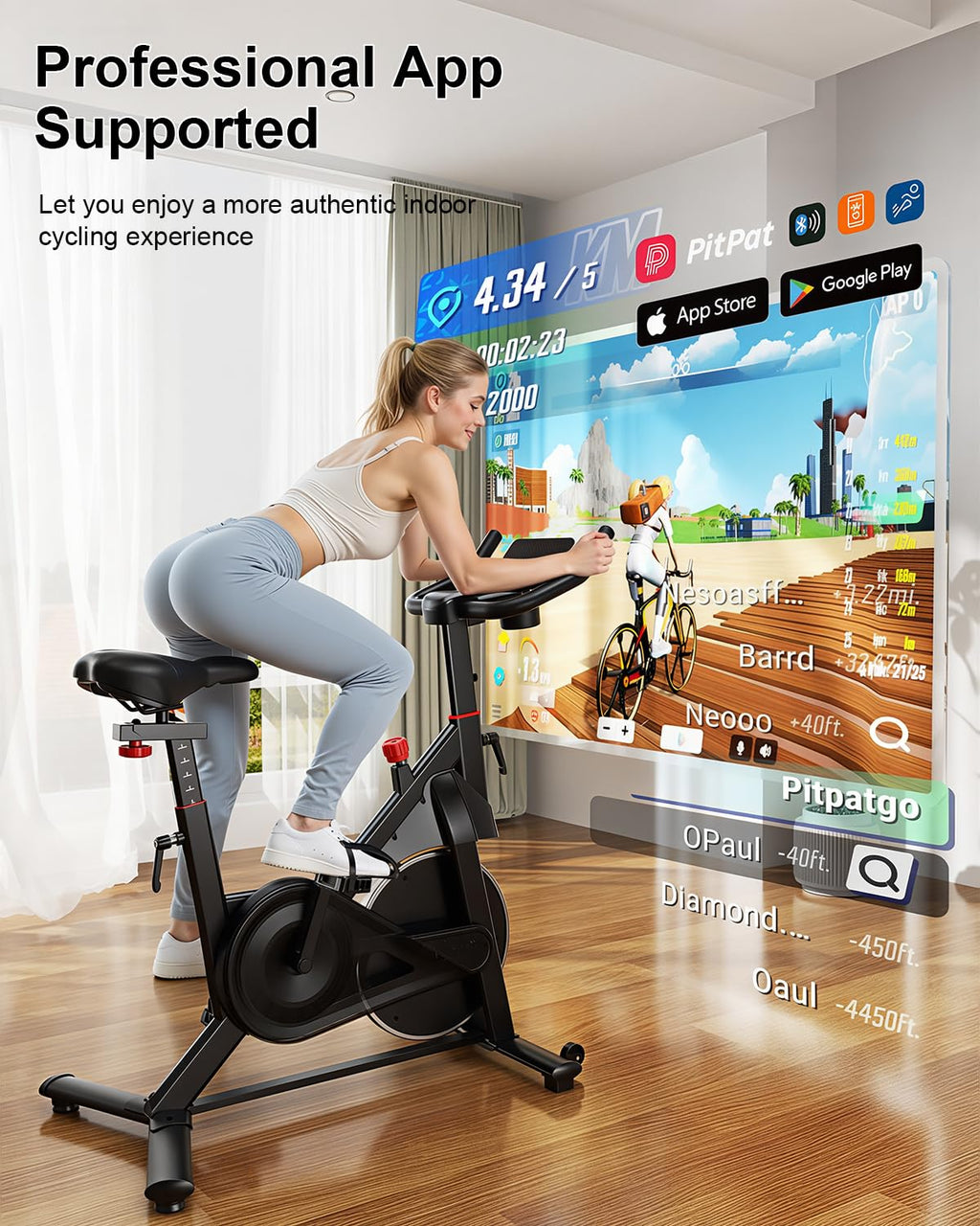Magnetic Indoor Exercise Bike with LCD Display & Smart App Connectivity