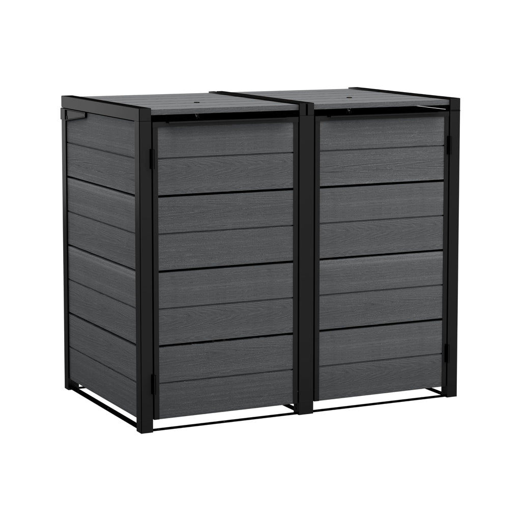 Double Wheelie Bin Storage Unit with Weatherproof Design & Easy Access Lid