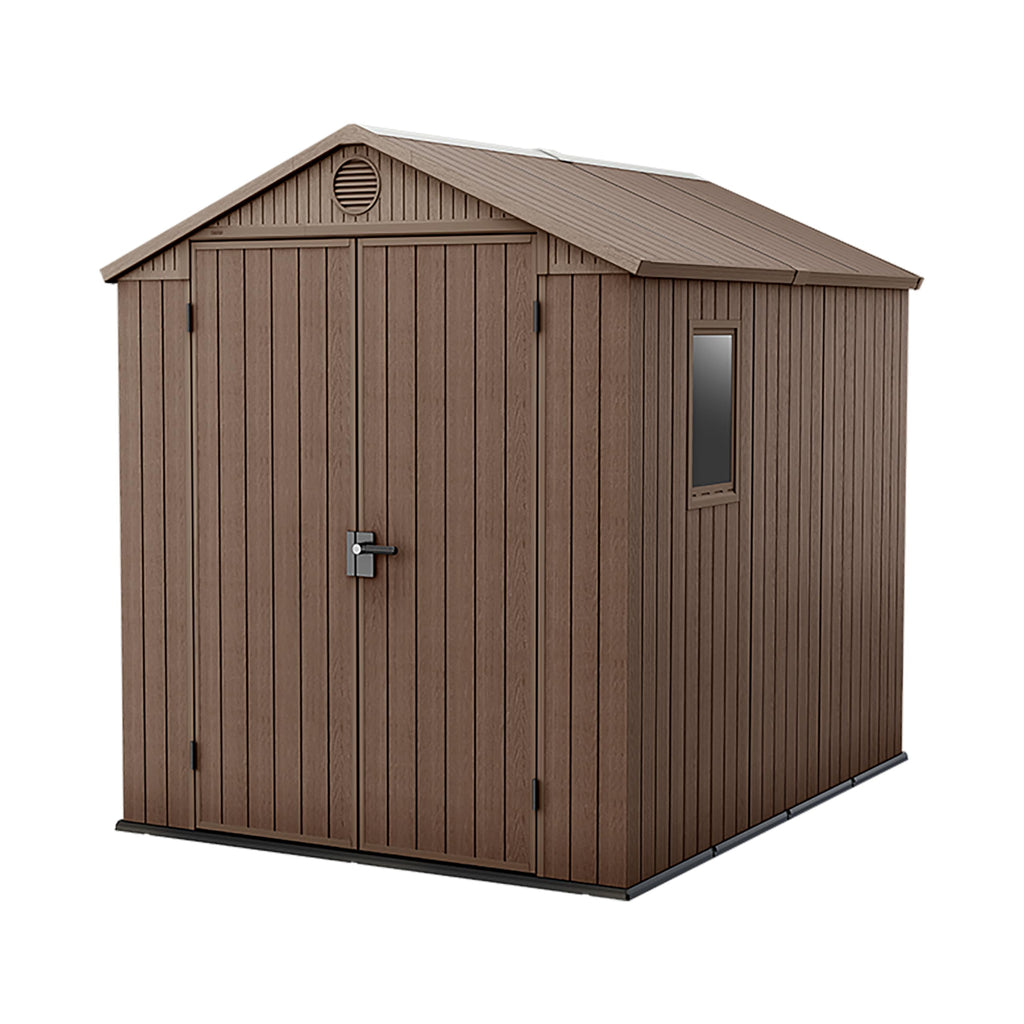 6x8ft Outdoor Garden Storage Shed with Double Doors & Weatherproof Design