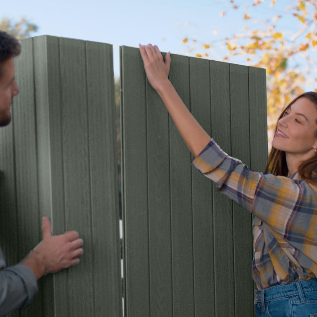 6x8ft Outdoor Garden Storage Shed with Double Doors & Wood-Effect Finish