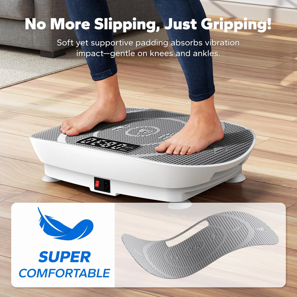 Compact Vibration Plate Exercise Machine with LED Display & Speed Control