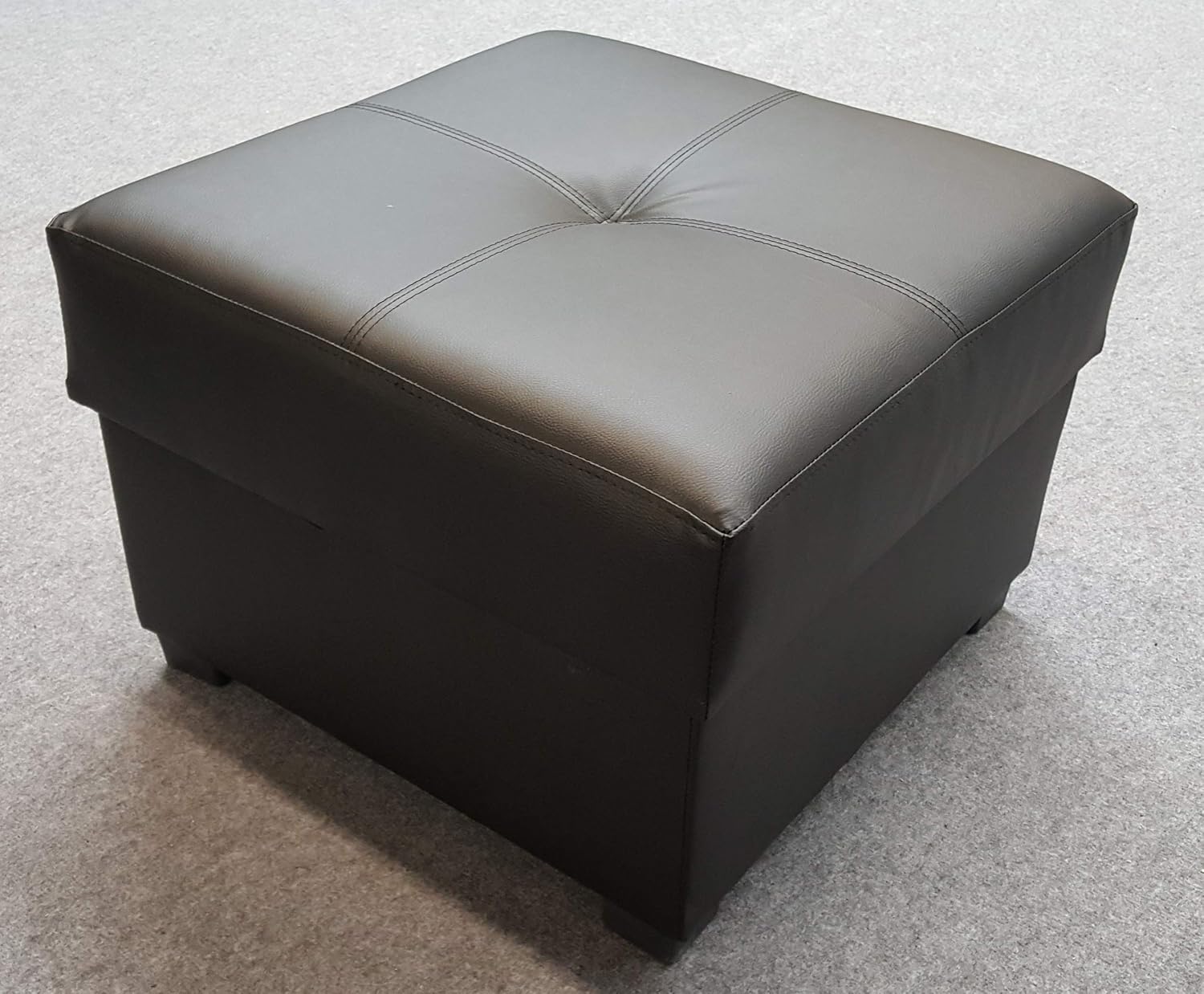Modern Black Faux Leather Left Hand Corner Sofa