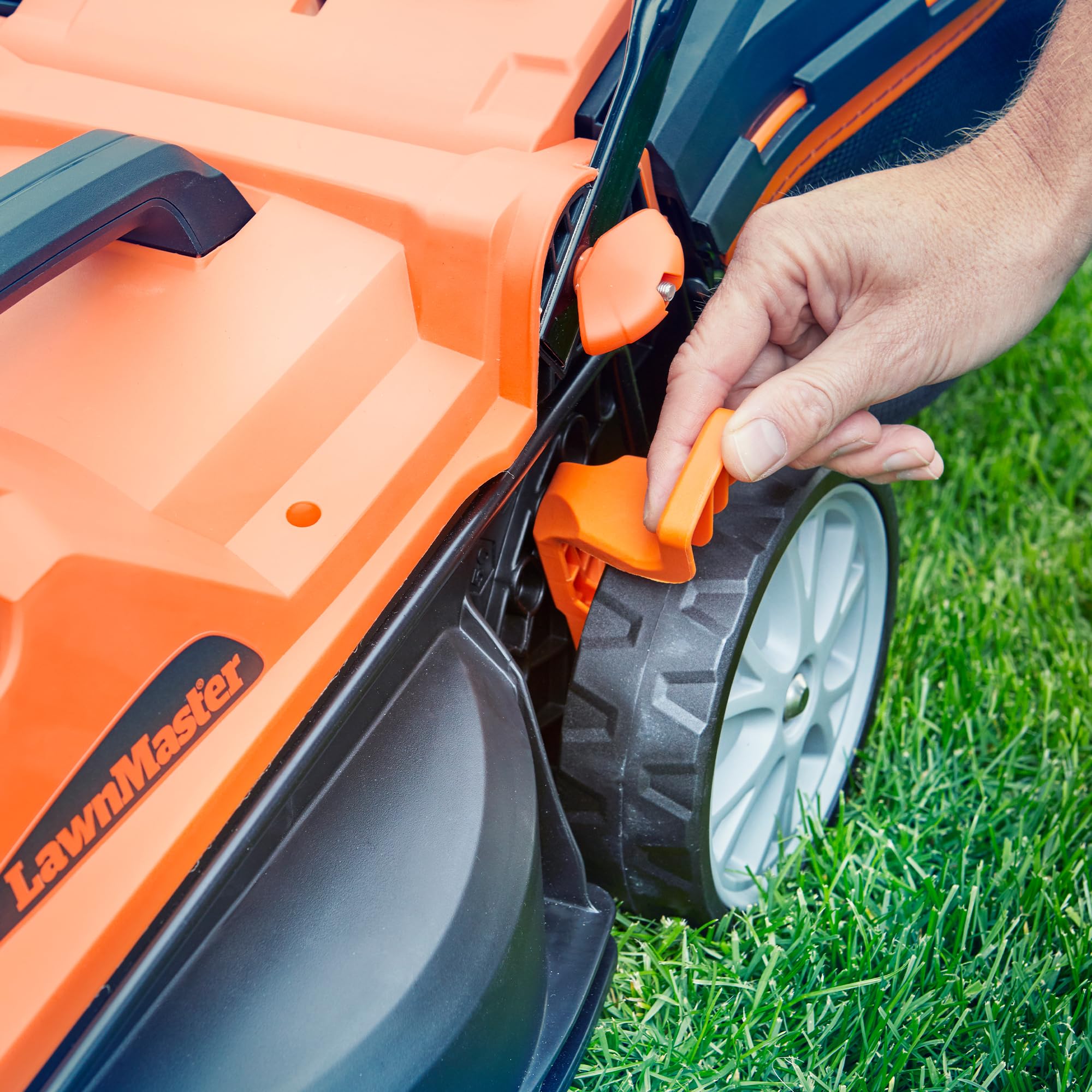 24V Cordless Lawn Mower with Battery, Fast Charger & Rear Roller
