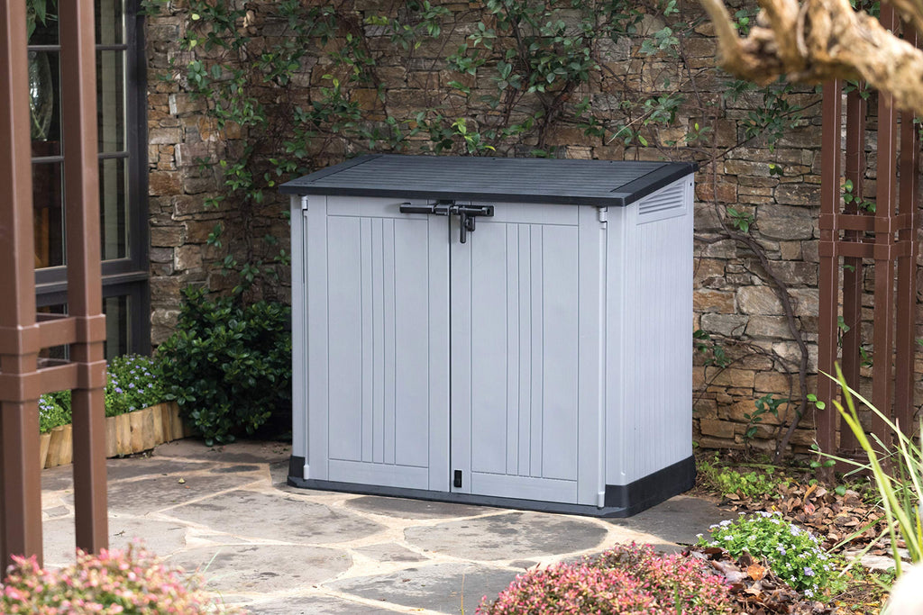 880L Outdoor Garden Storage Shed with Lockable Doors & Weatherproof Design