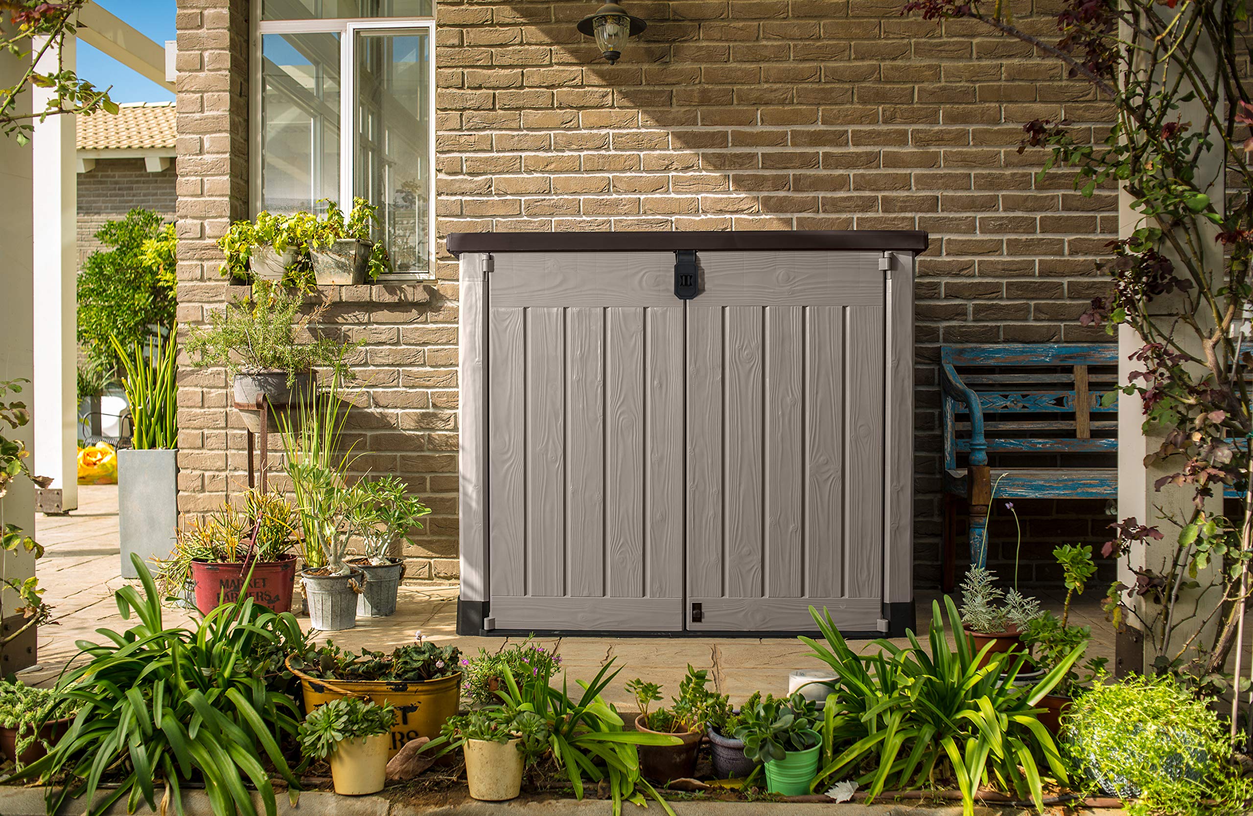 1200L Outdoor Garden Storage Shed with Wide Doors & Weatherproof Design