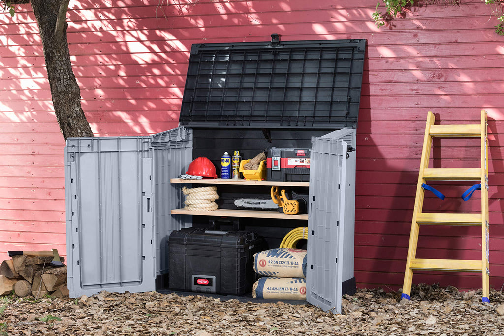 880L Outdoor Garden Storage Shed with Lockable Doors & Weatherproof Design