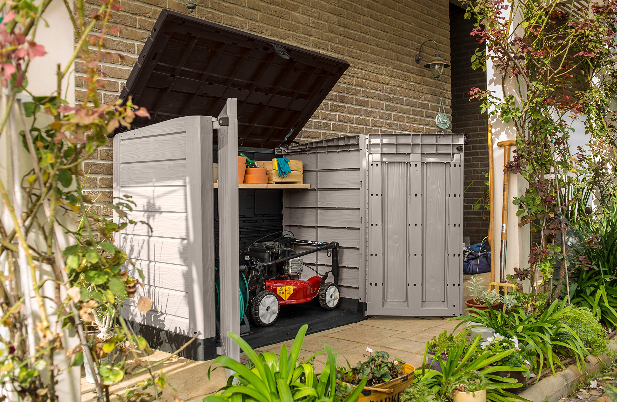1200L Outdoor Garden Storage Shed with Wide Doors & Weatherproof Design