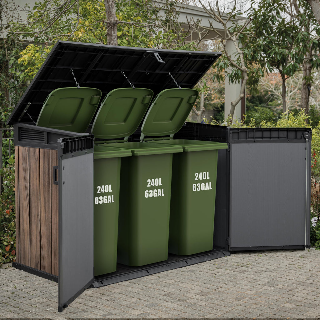 2020L Large Outdoor Storage Shed with Lockable Doors & Easy Access Lid