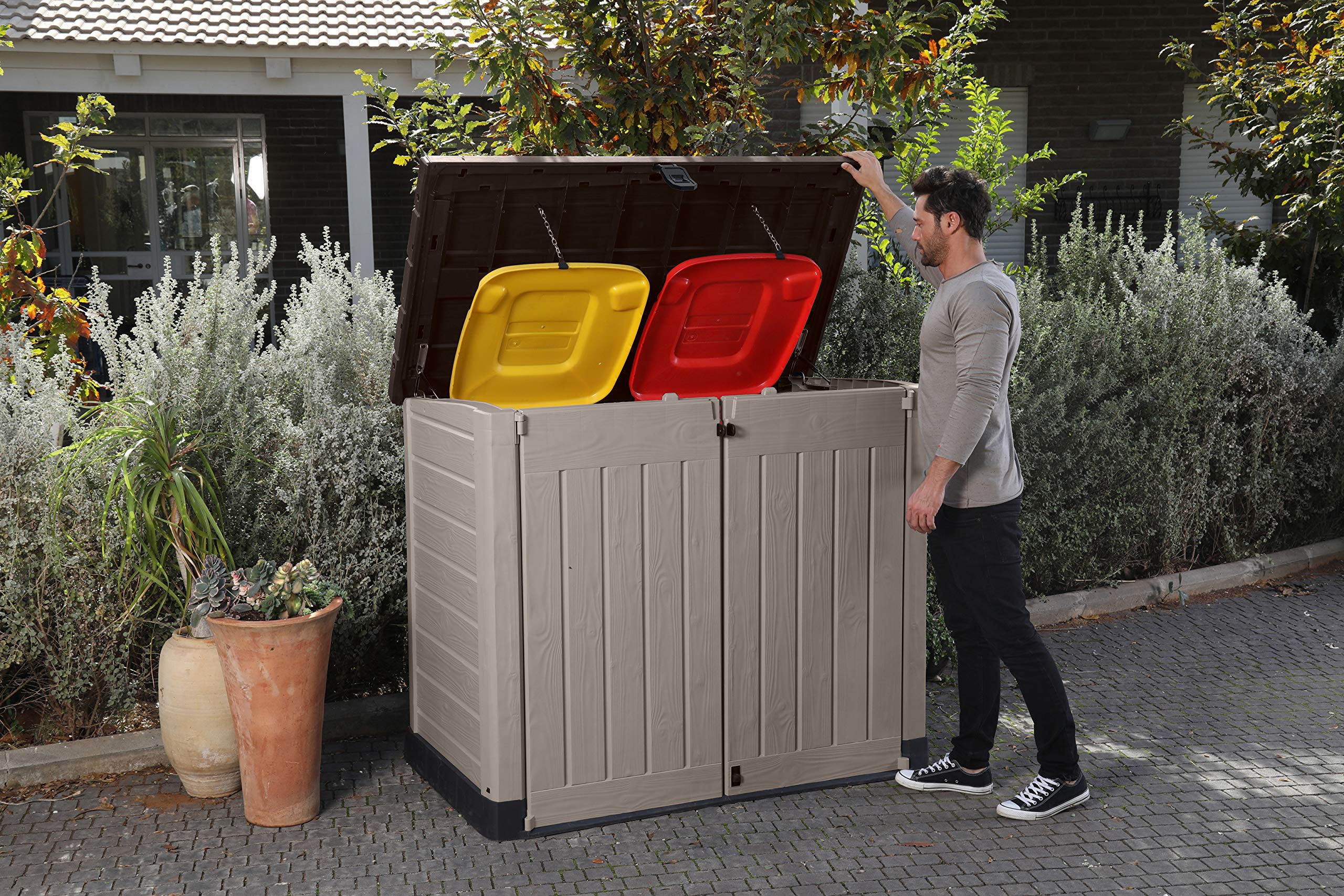1200L Outdoor Garden Storage Shed with Wide Doors & Weatherproof Design