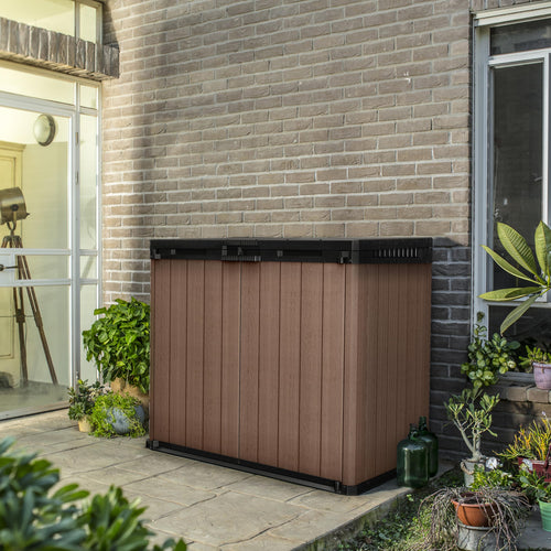1150L Outdoor Garden Storage Box with Lockable Doors & Weatherproof Design
