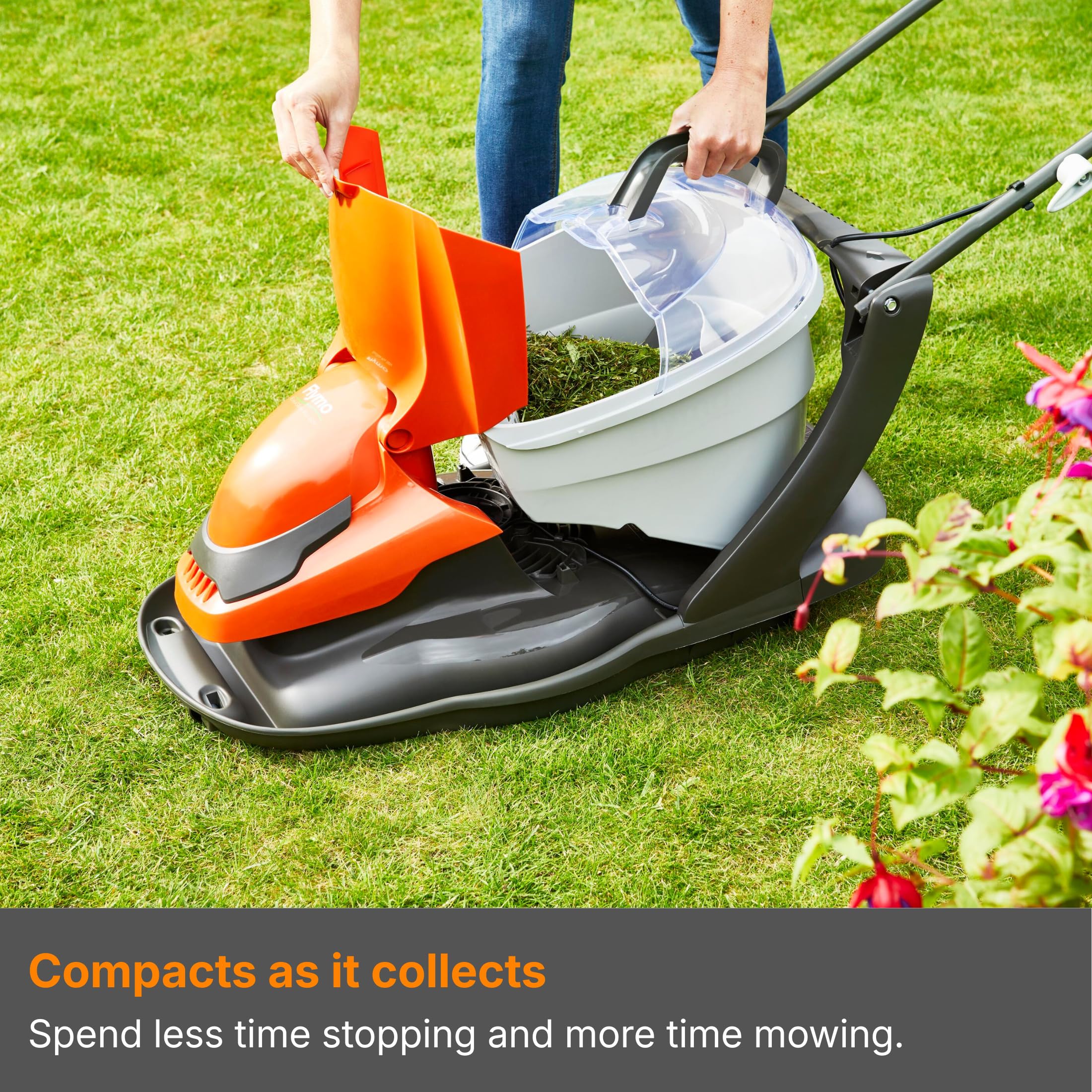 1800W Hover Lawn Mower with 36cm Cutting Width & 26L Grass Box