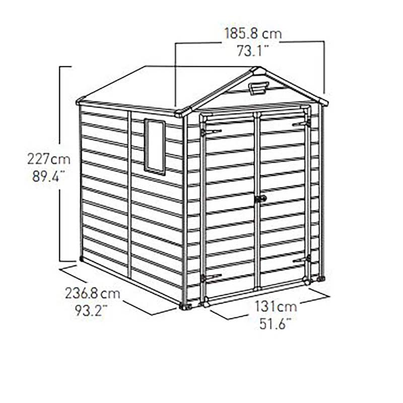 6 Ft. W X 8 Ft. D Apex Outdoor Garden Shed