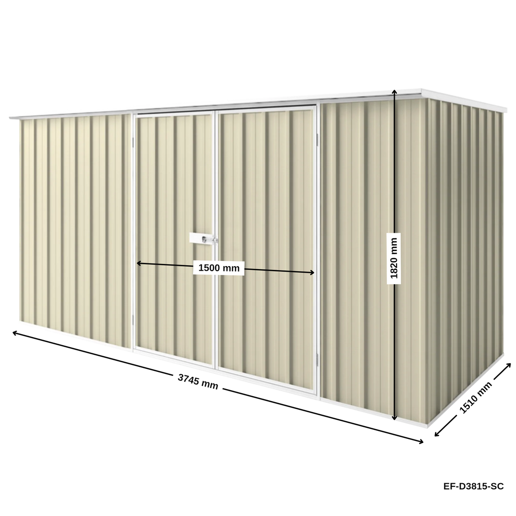 3.75m x 1.5m Flat Roof Garden Shed