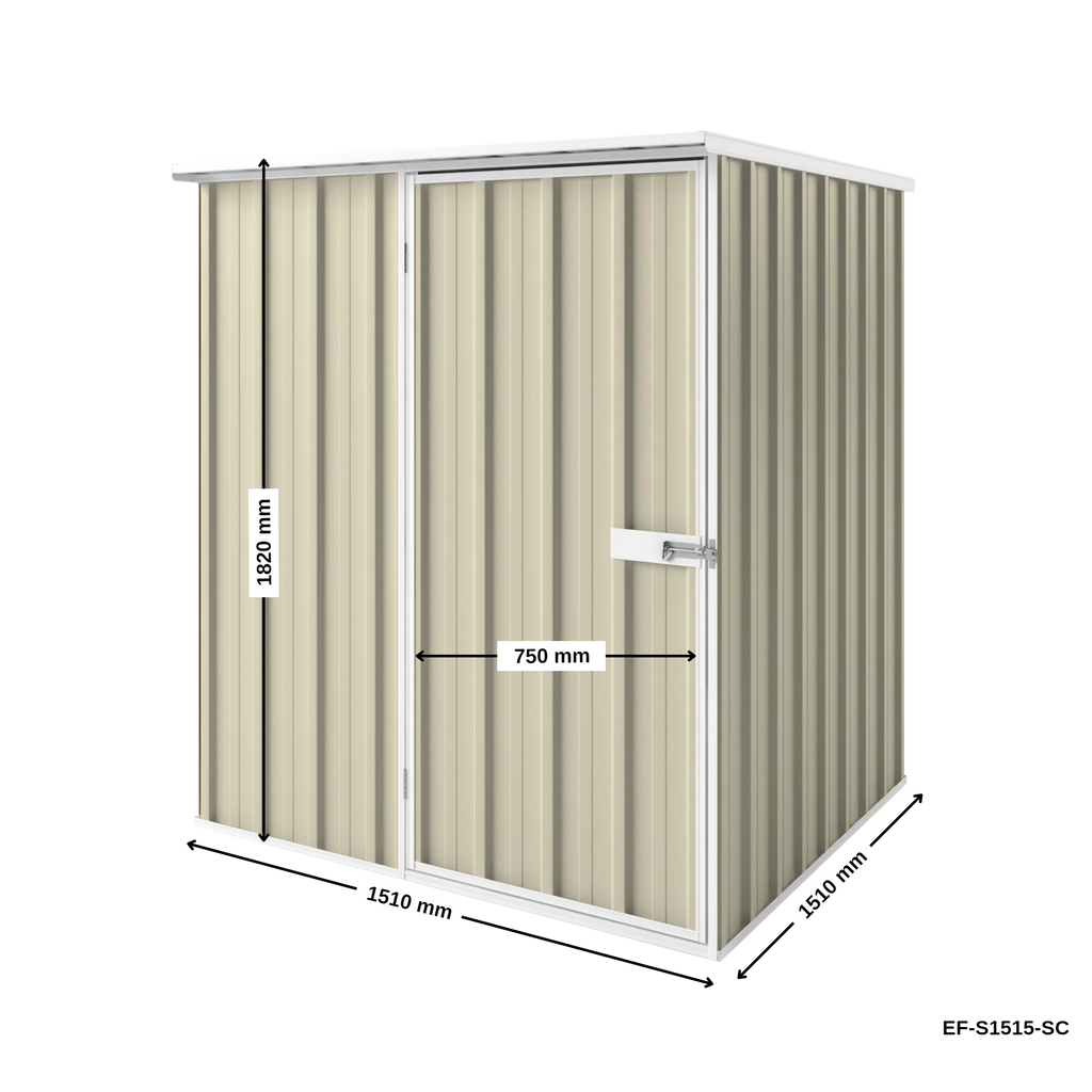 1.5m x 1.5m Flat Roof Garden Shed