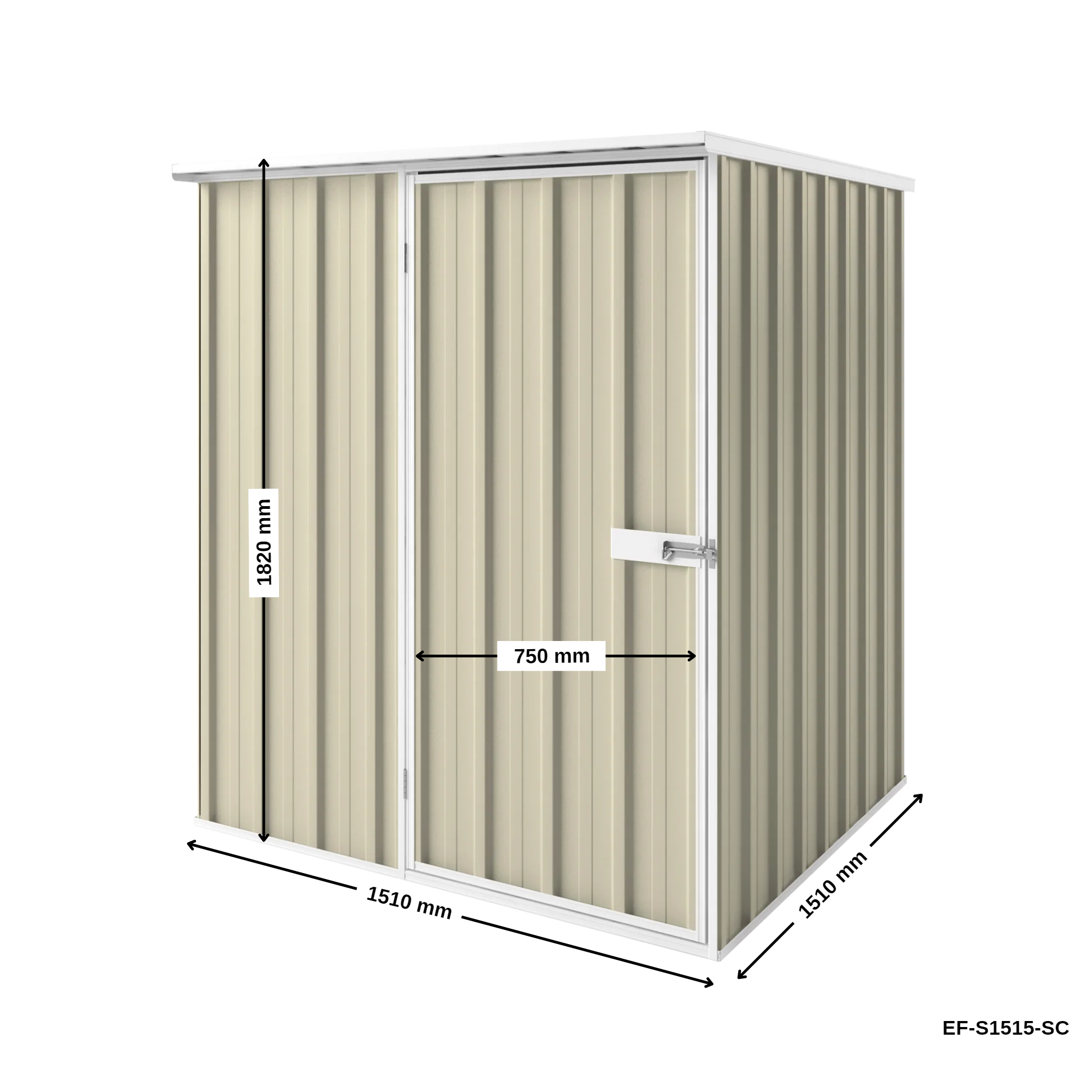1.5m x 1.5m Flat Roof Garden Shed