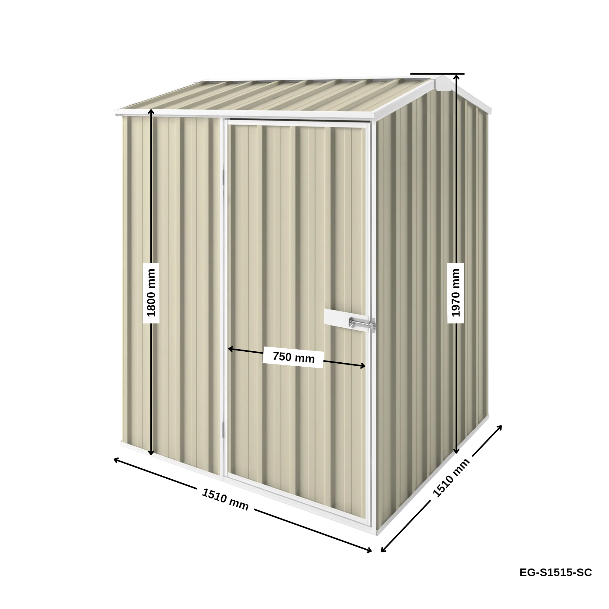 1.5m x 1.5m Gable Roof Garden Shed