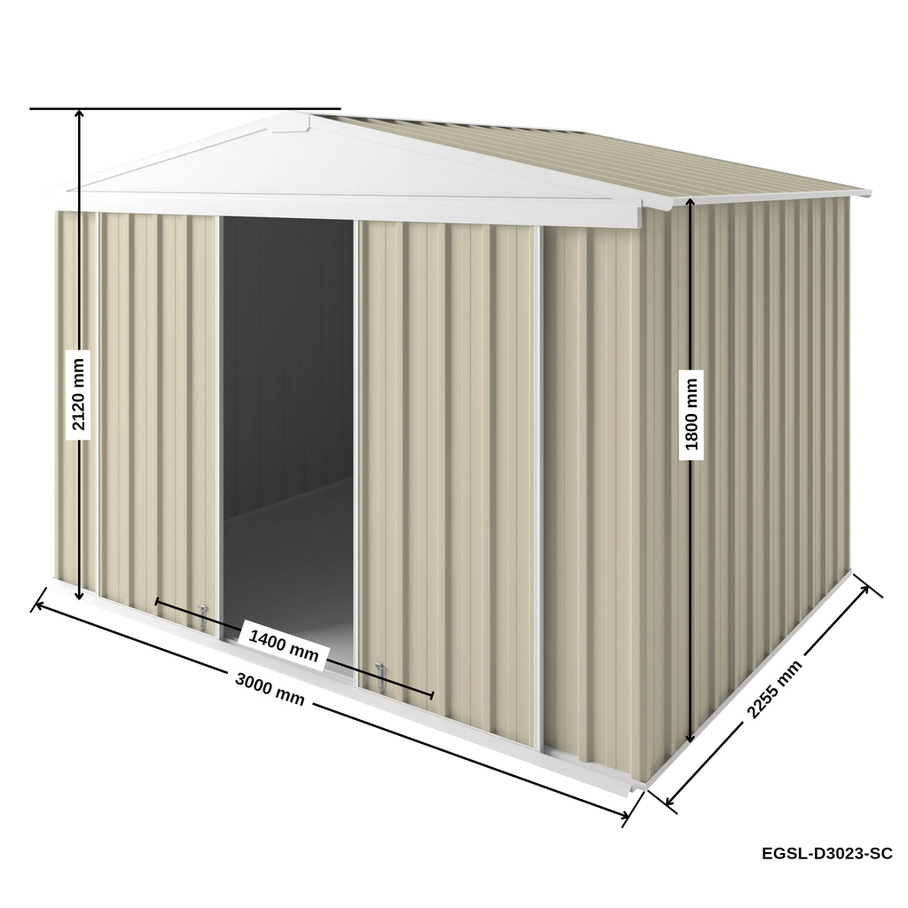 3m x 2.25m Gable Slider Garden Shed