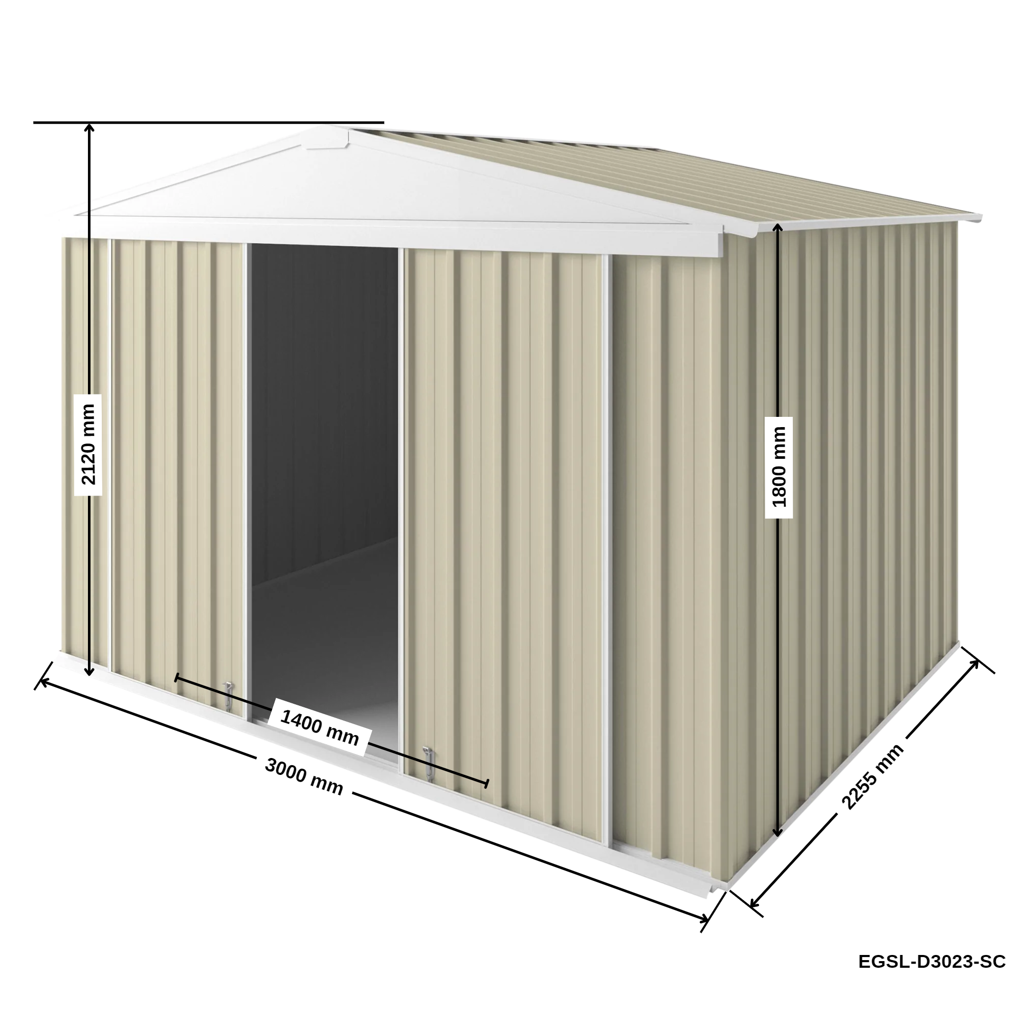 3m x 2.25m Gable Slider Garden Shed