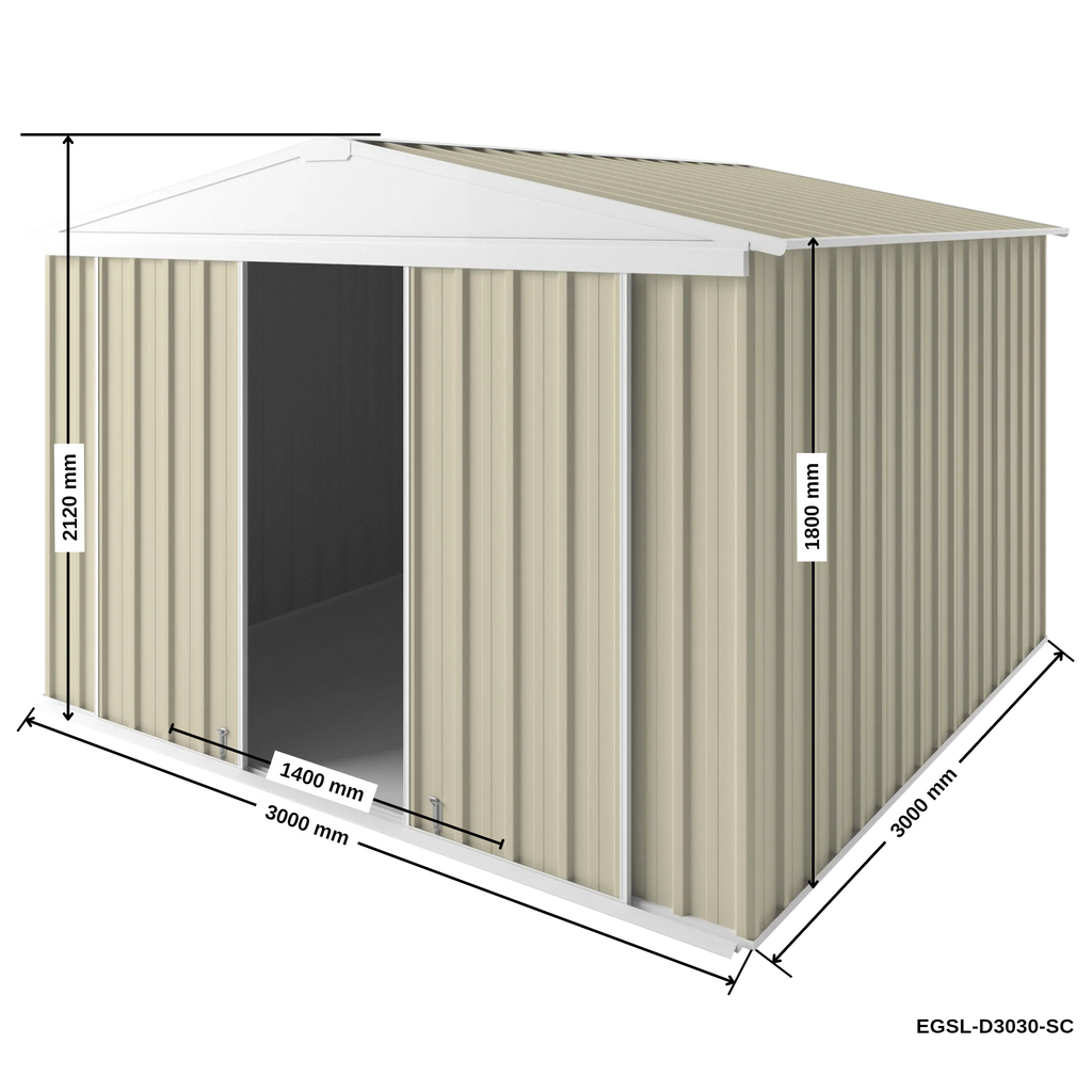 3m x 3m Gable Slider Garden Shed