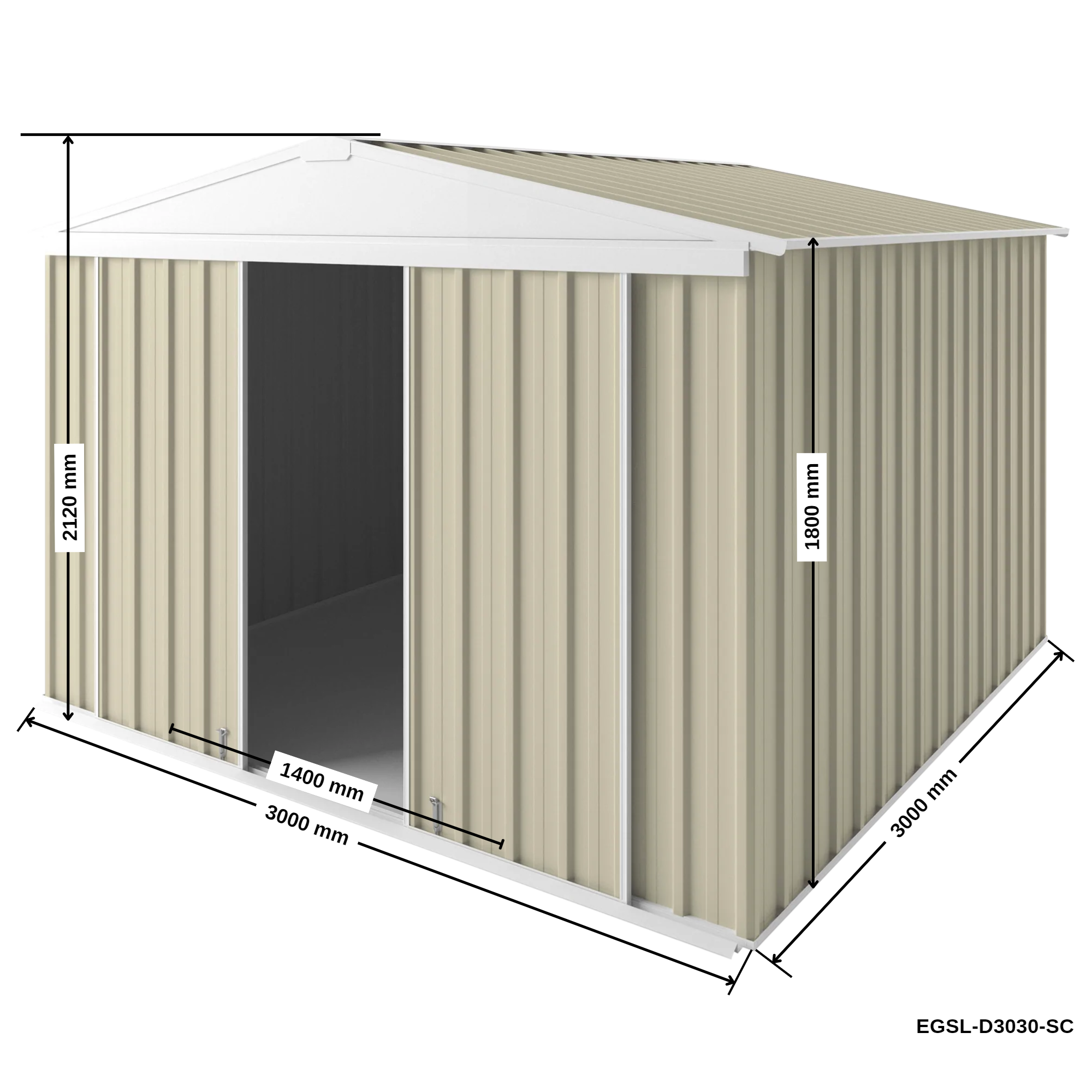 3m x 3m Gable Slider Garden Shed