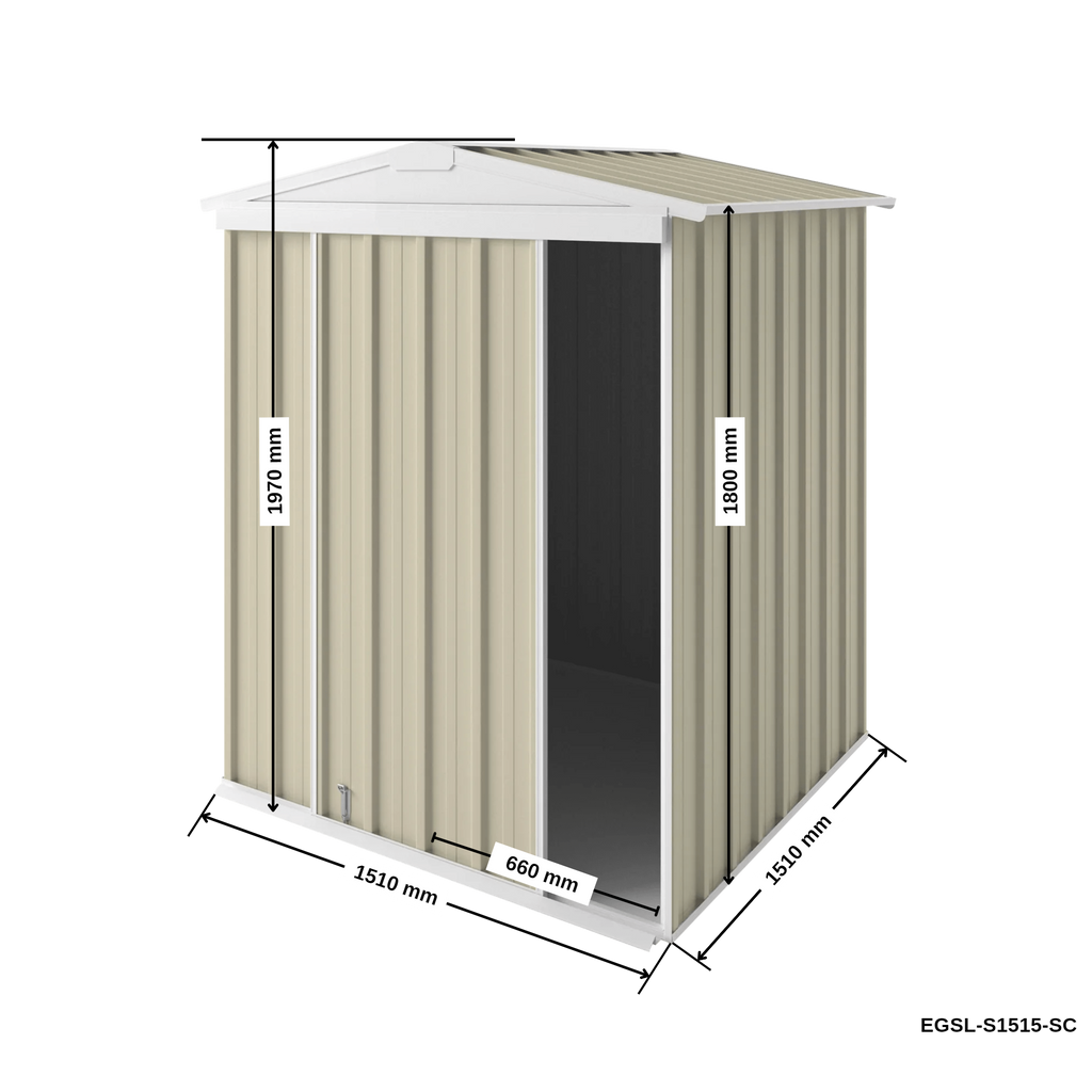 1.5m x 1.5m Gable Slider Garden Shed