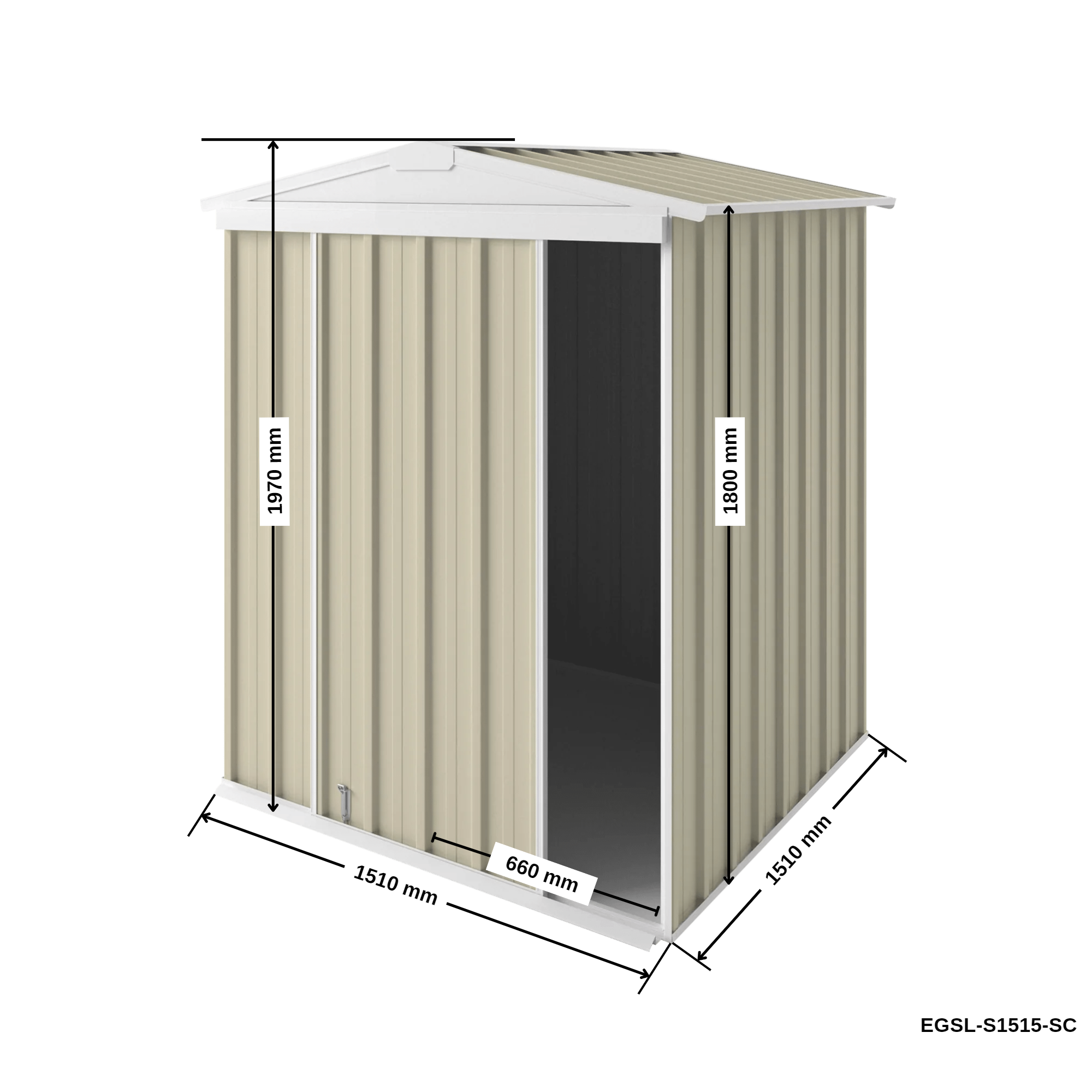1.5m x 1.5m Gable Slider Garden Shed
