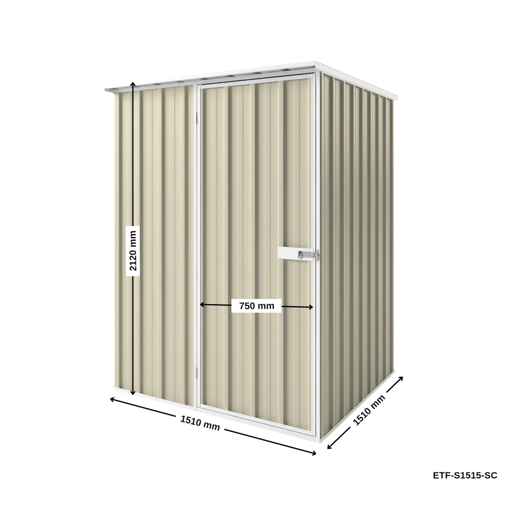 1.5m x 1.5m Flat Roof Garden Shed