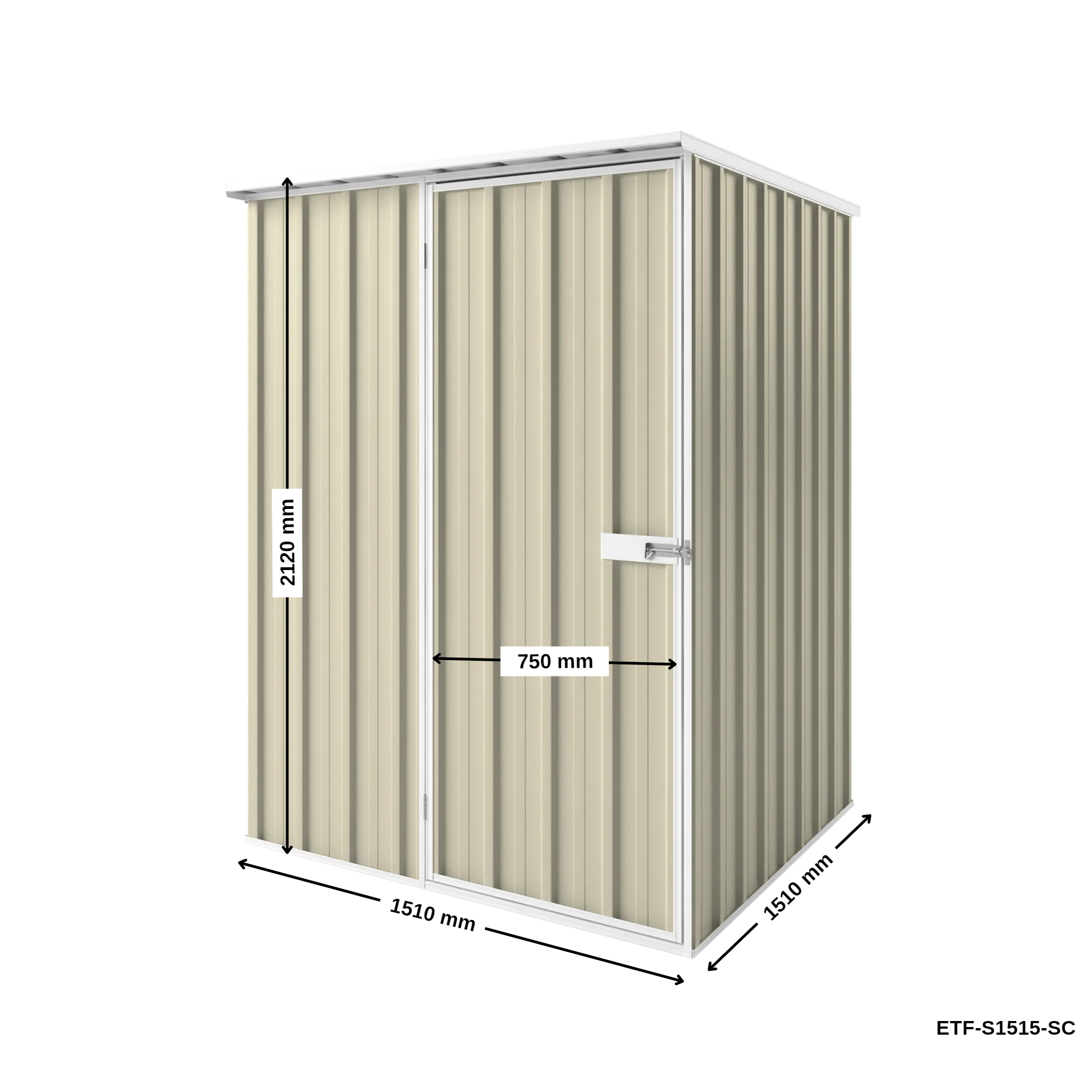 1.5m x 1.5m Flat Roof Garden Shed