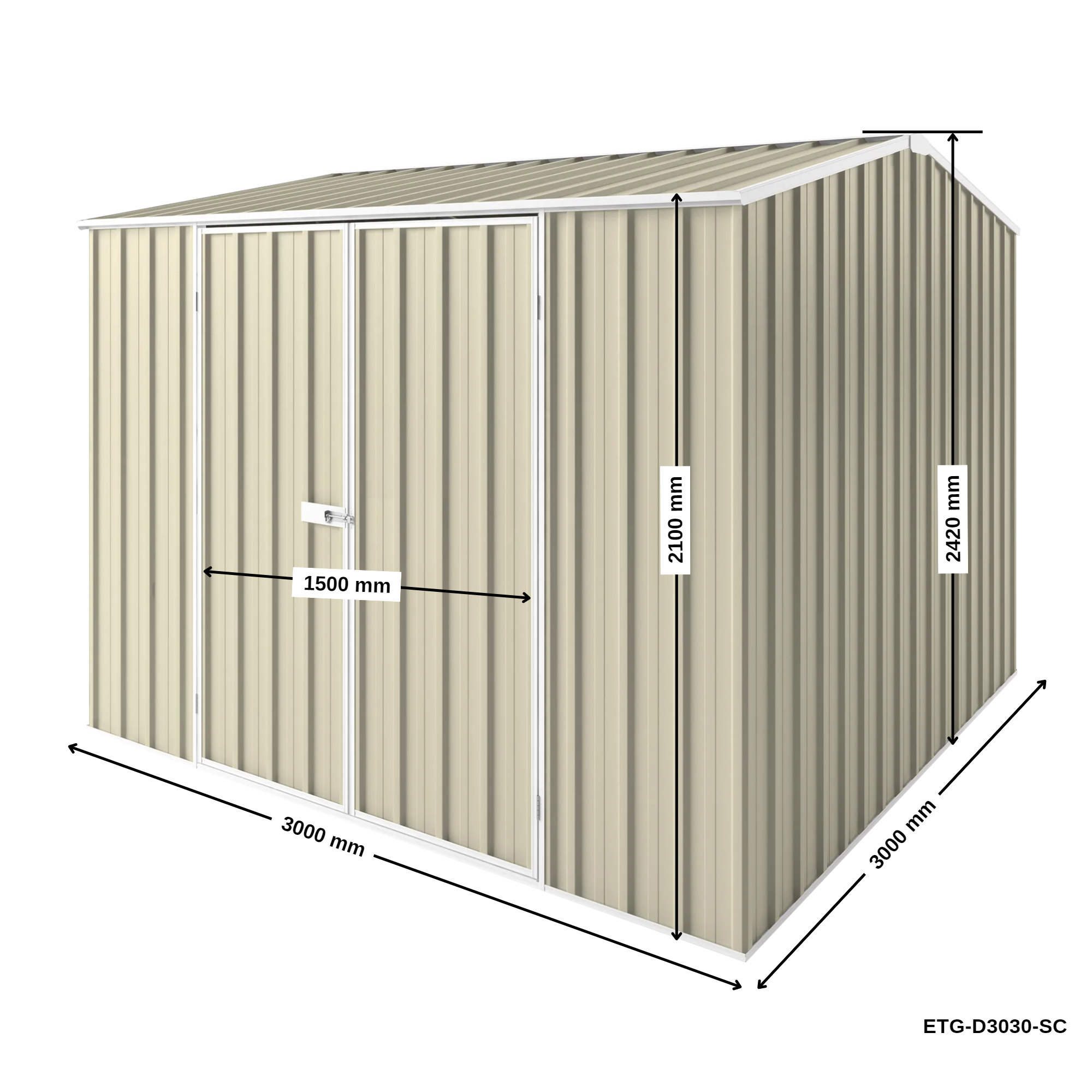 3m x 3m Gable Roof Garden Shed