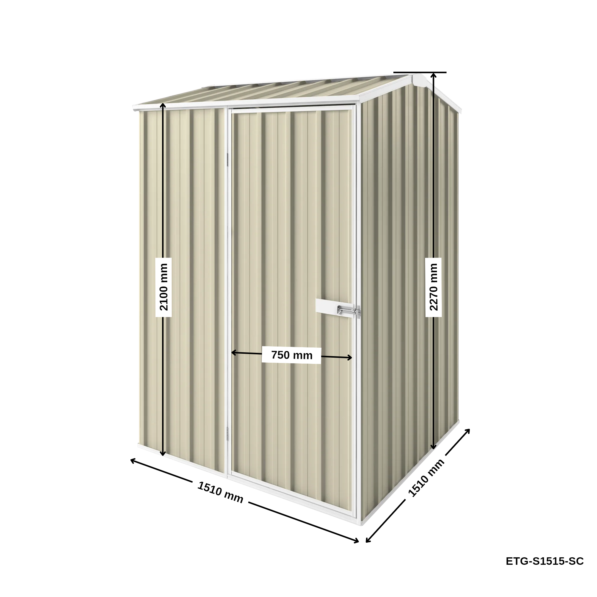 1.5m x 1.5m Gable Roof Garden Shed