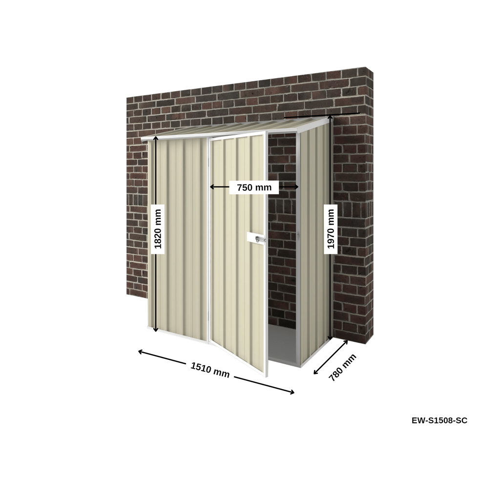 1.5m x 0.78m Off The Wall Garden Shed