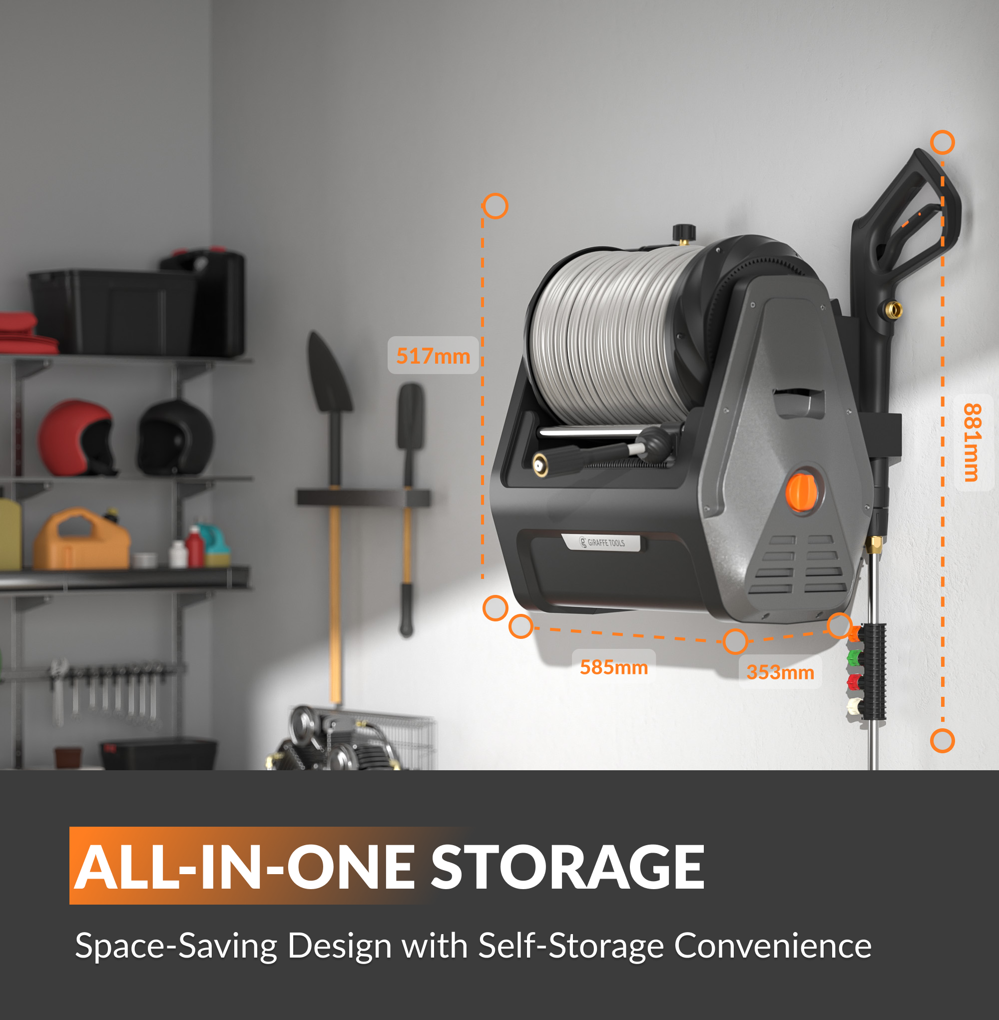 Grandfalls Retractable Pressure Washer Plus