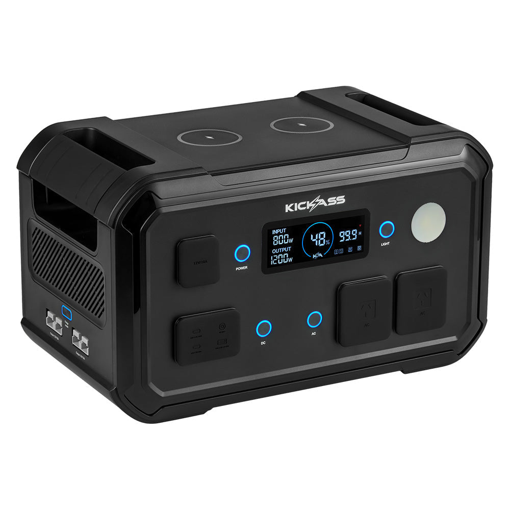 KickAss KickCharge 1200 LiFePO4 Power Station MKII - 1120Wh, 87.5Ah @ 12.8V