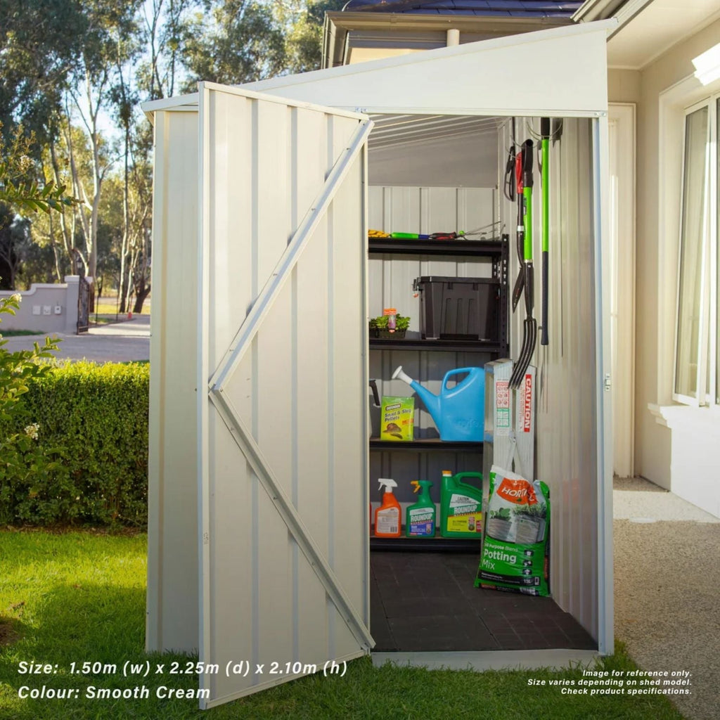 1.5m x 3m x 2.1m Skillion Roof Garden Shed