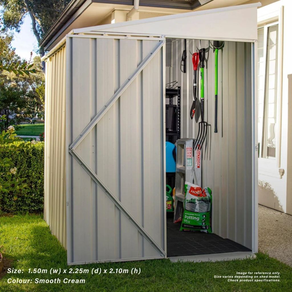 1.5m x 3m x 2.1m Skillion Roof Garden Shed