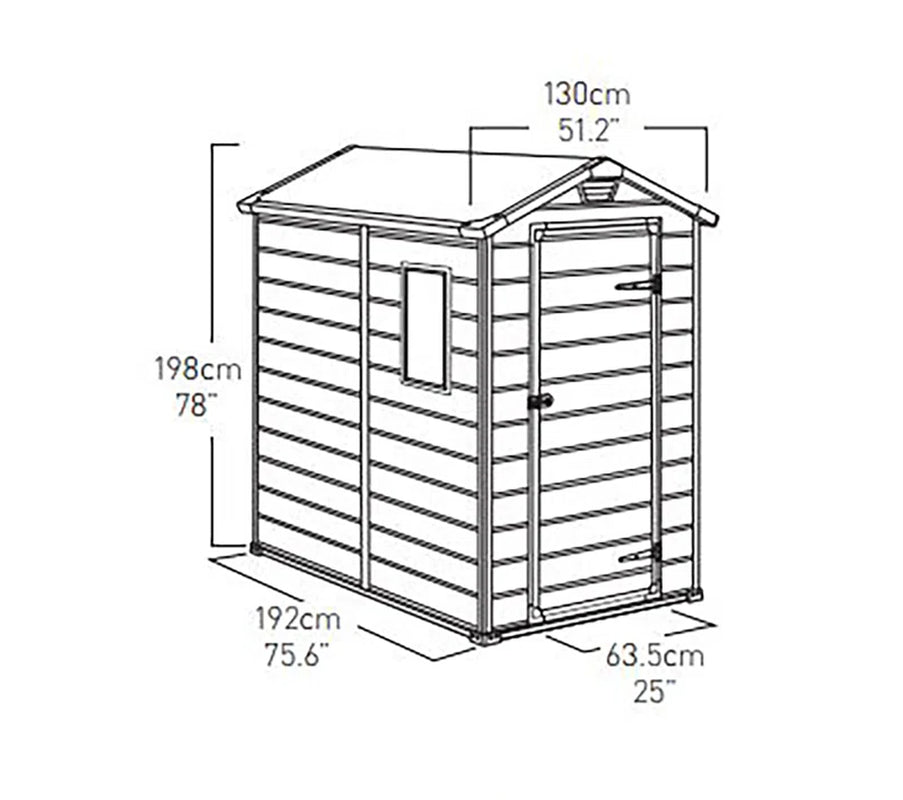 4 Ft. W X 6 Ft. D Apex Outdoor Garden Shed