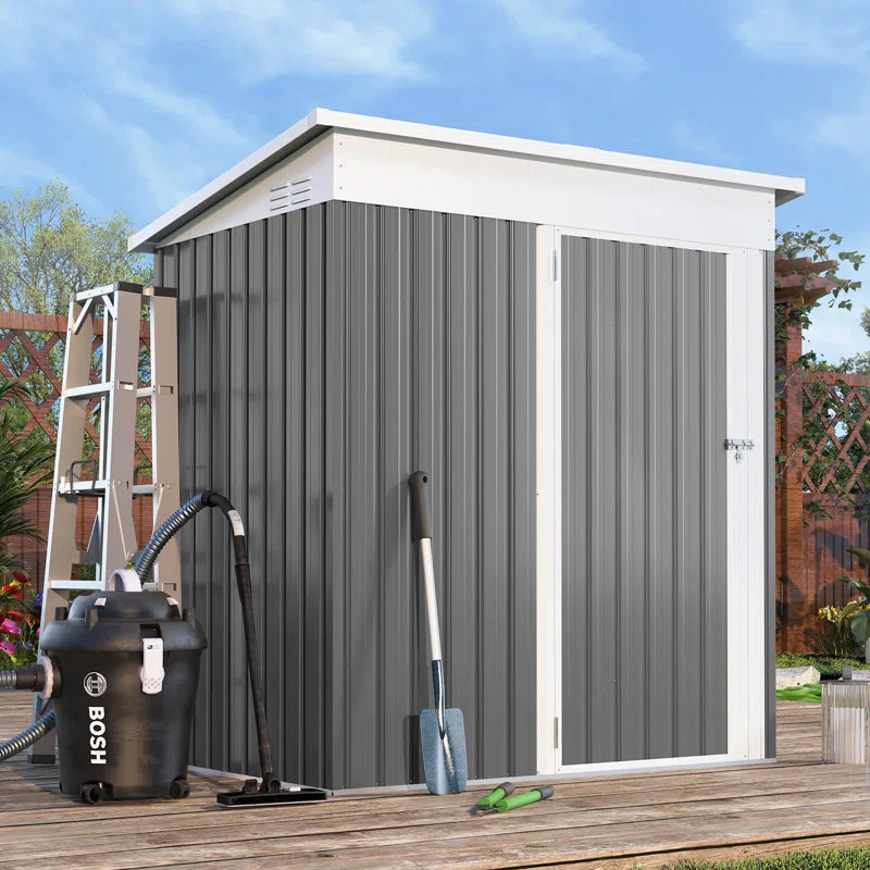 5 Ft. W X 3 Ft. D Metal Lean-To Garden Shed