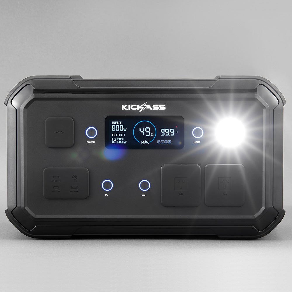 KickAss KickCharge 1200 LiFePO4 Power Station MKII - 1120Wh, 87.5Ah @ 12.8V