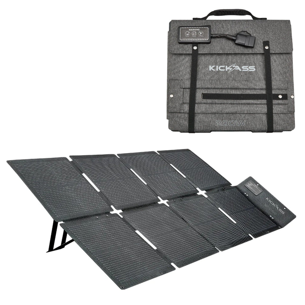 KickAss KickCharge 1200 MKII + 200W Solar Generator Kit