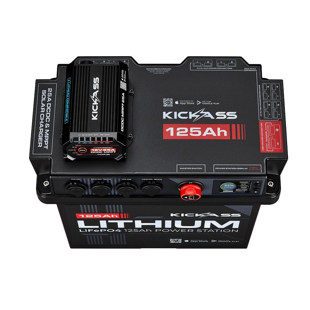 KickAss Smart 125Ah Lithium Battery Box Power Station with 25A DCDC Charger + Integrated Bluetooth