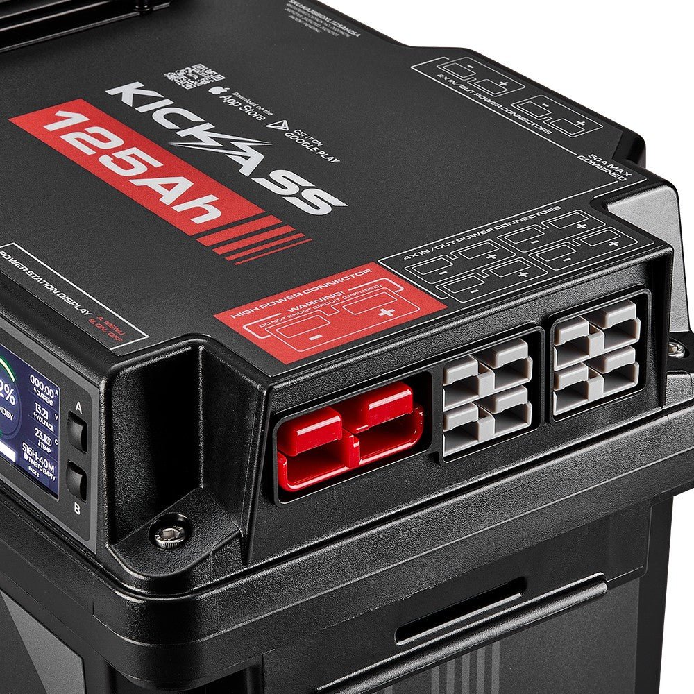 KickAss Smart 125Ah Lithium Battery Box Power Station with 25A DCDC Charger + Integrated Bluetooth