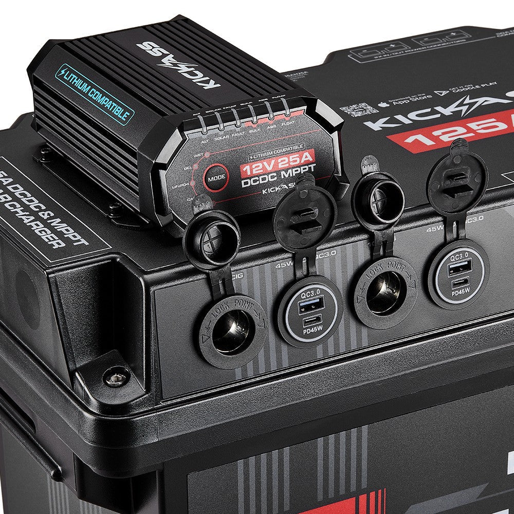 KickAss Smart 125Ah Lithium Battery Box Power Station with 25A DCDC Charger + Integrated Bluetooth