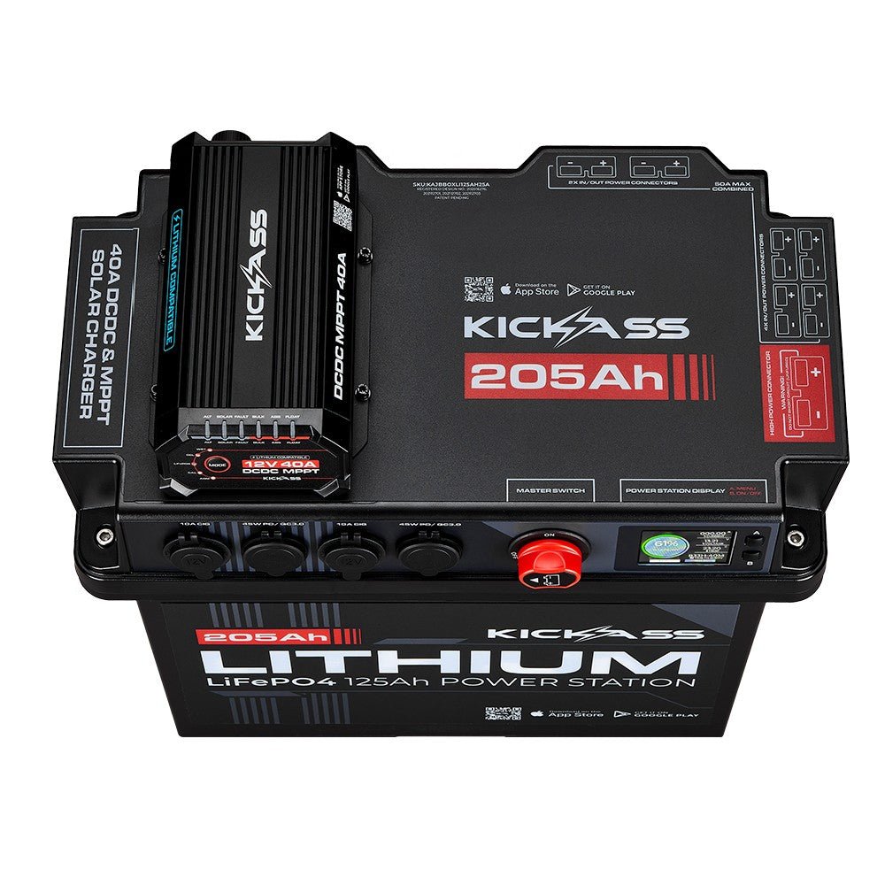 KickAss Smart 205Ah Lithium Battery Box Power Station with 40A DCDC Charger + Integrated Bluetooth