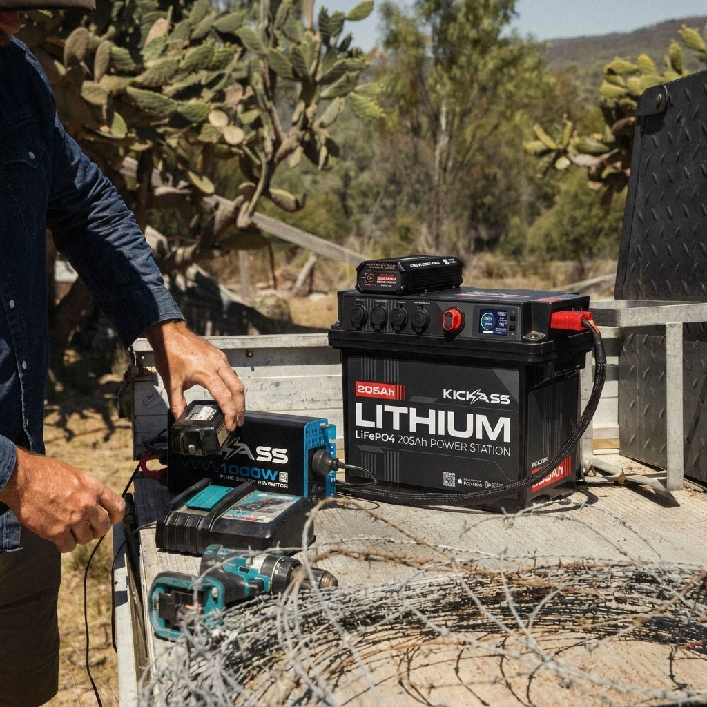 KickAss Smart 205Ah Lithium Battery Box Power Station with 40A DCDC Charger + Integrated Bluetooth
